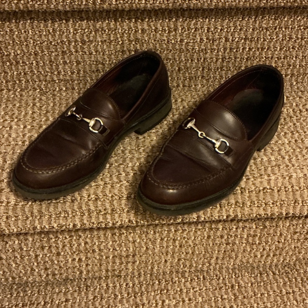 Alden Dark Brown Leather Loafers with Brass Accent